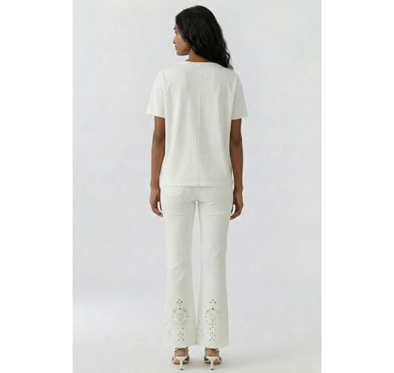 Жіноча футболка біла OUI - 1126170 фото 5